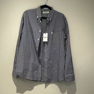 Ben Sherman Men’s Gingham Check Shirt – Regular Fit “Mod” – Blue –Large
